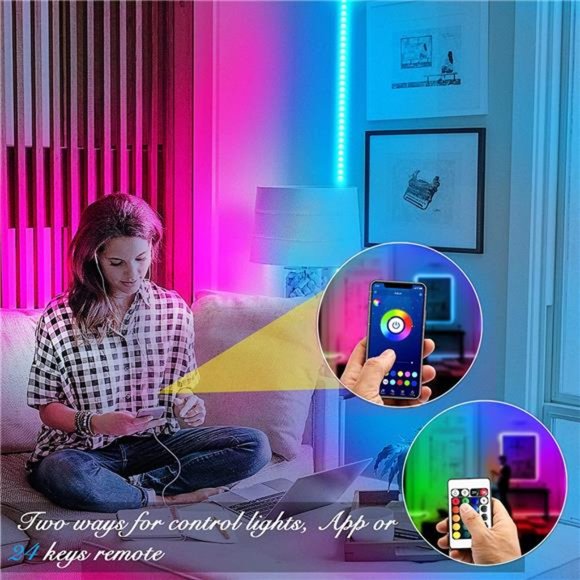 Led Strip Lights 50ft Smart Light Strips with App Control Remote , Multicolor - Picture 3 of 6